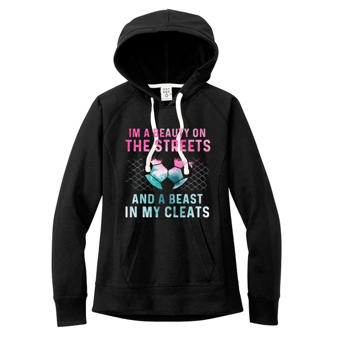 Girl Soccer Player Gifts Team Cleats Mom Goalie Captain Women's Fleece Hoodie