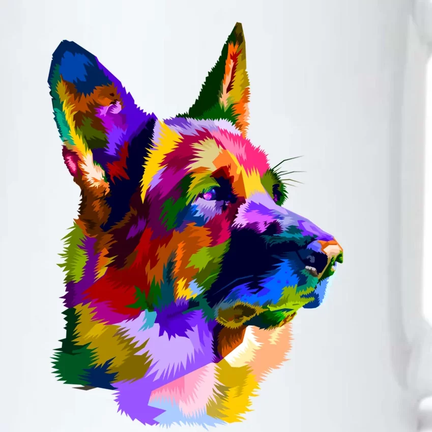 Ger Shepherd Pop Art Portrait For Dog Owners Gift Black Color Changing Mug