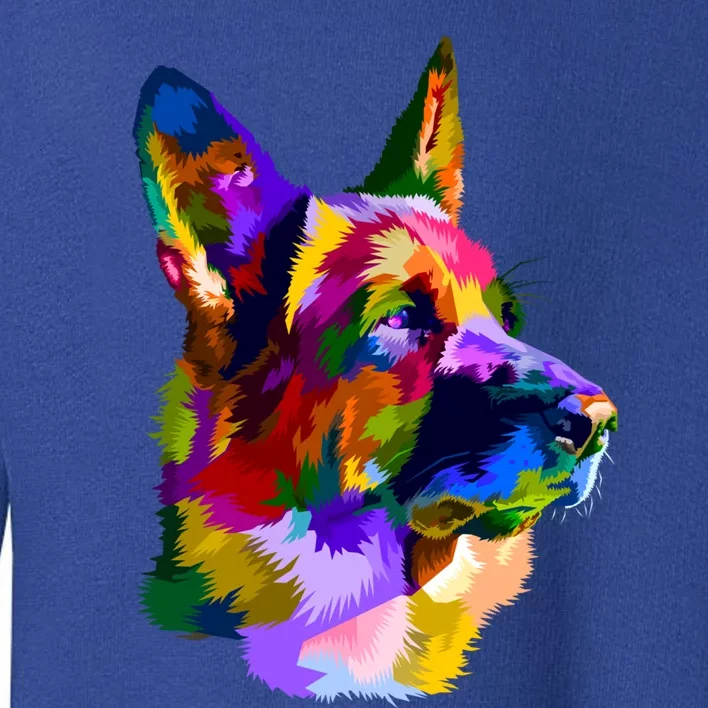 Ger Shepherd Pop Art Portrait For Dog Owners Gift Toddler Sweatshirt