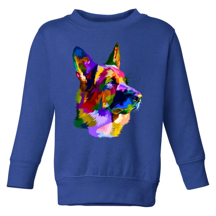 Ger Shepherd Pop Art Portrait For Dog Owners Gift Toddler Sweatshirt