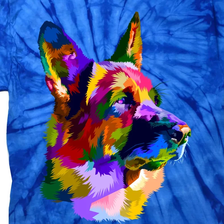 Ger Shepherd Pop Art Portrait For Dog Owners Gift Tie-Dye T-Shirt