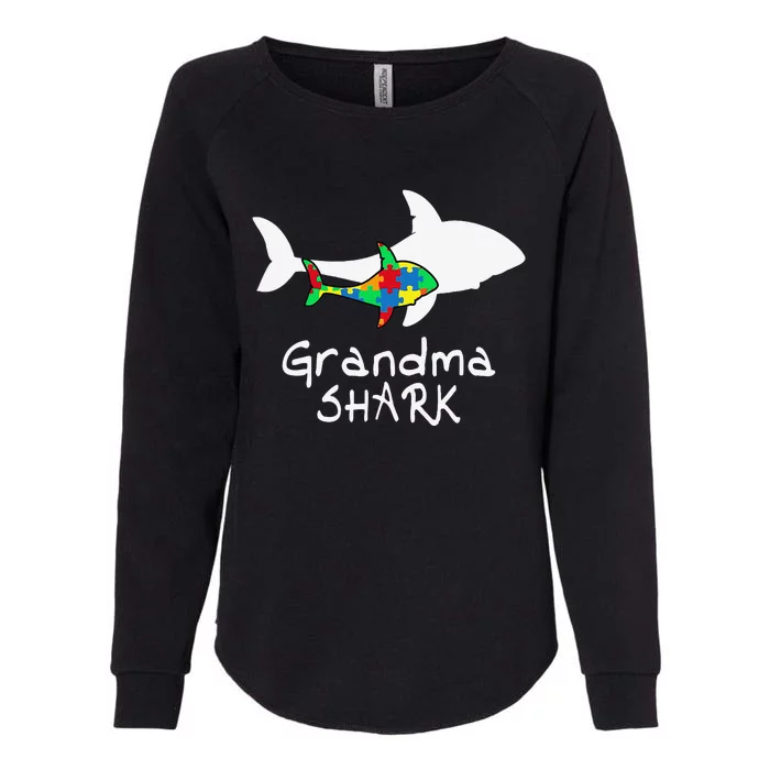 Grandma Shark Puzzle Piece Cool Autism Awareness Gift Womens California Wash Sweatshirt