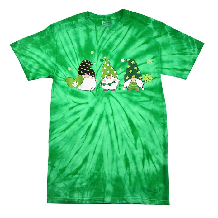 Gnomes St Patricks Day Green Irish Shamrock St Patrick Gnome Tie-Dye T-Shirt