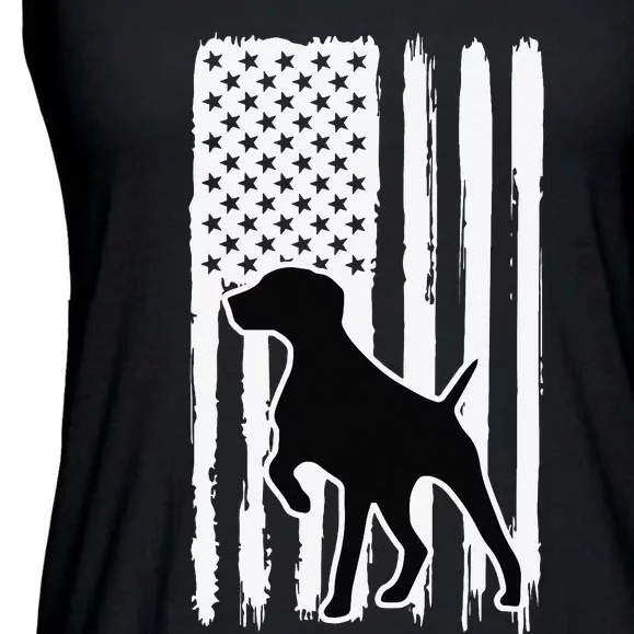 German Shorthaired Pointer American Flag USA Patriot Ladies Essential Flowy Tank