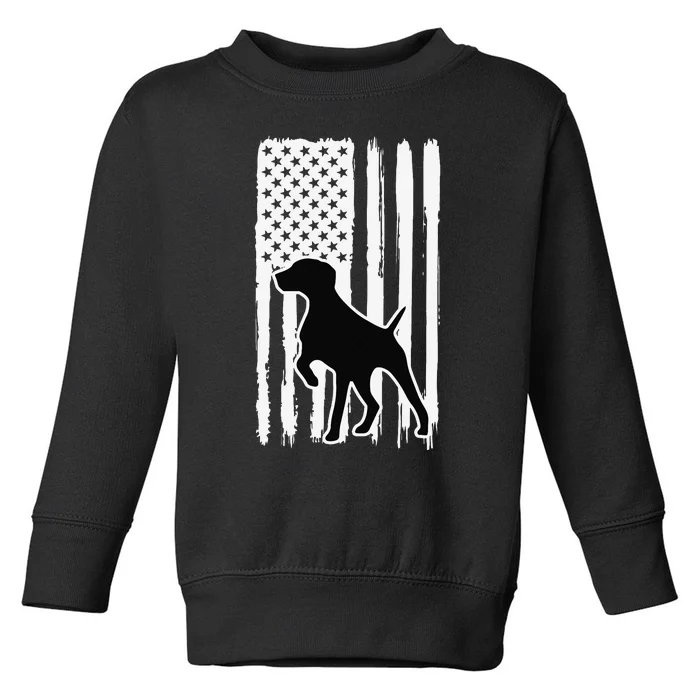 German Shorthaired Pointer American Flag USA Patriot Toddler Sweatshirt