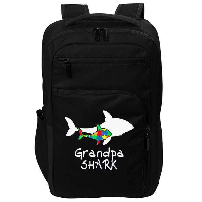 Grandpa Shark Puzzle Piece Cool Autism Awareness Gift Impact Tech Backpack