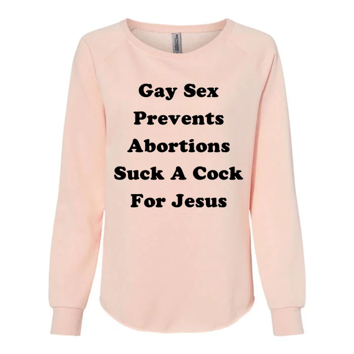 Gay Sex Prevents Abortions Funny Sayings Funny Gift Womens California Wash Sweatshirt