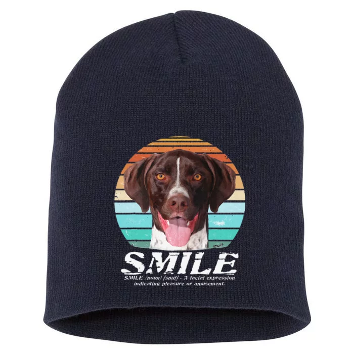 German Shorthaired Pointer GSP Retro SMILE Cute Dog Short Acrylic Beanie