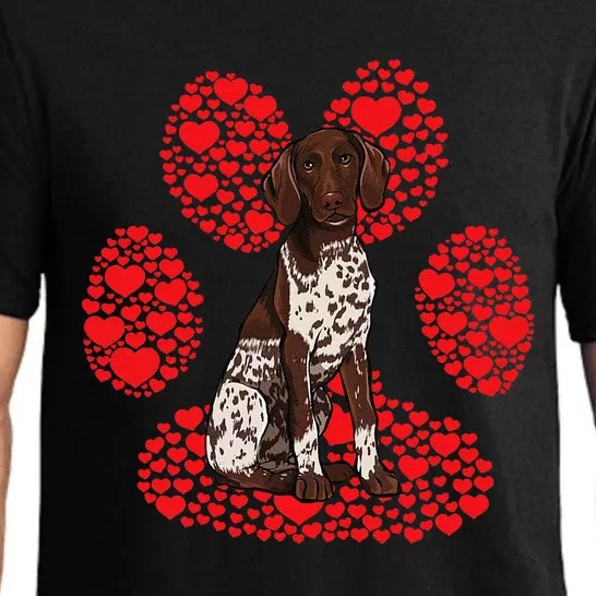 German Shorthaired Pointer Valentines Day Dog Love Paw Pajama Set