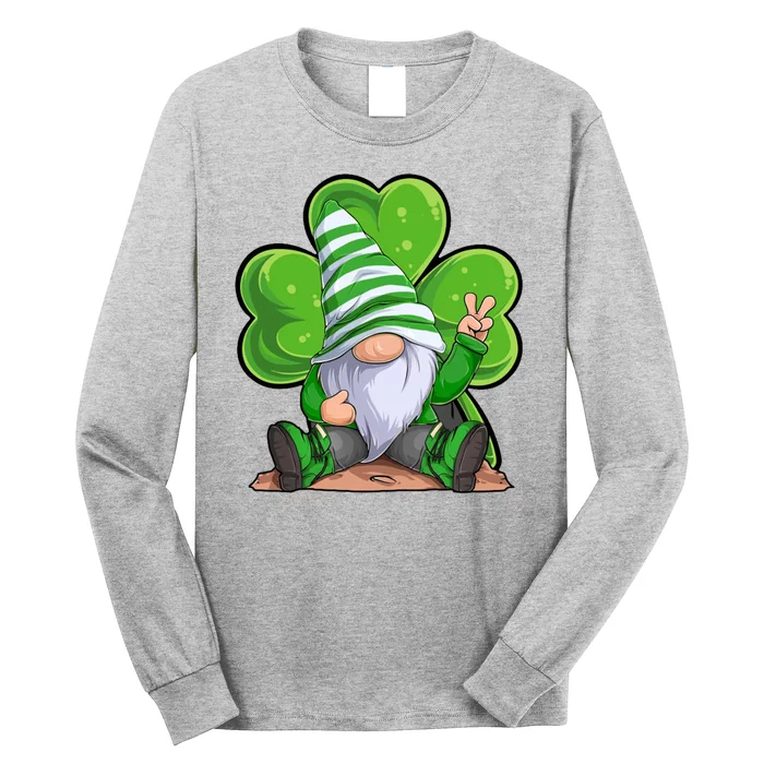 Gnome St Patrick's Day Clover Long Sleeve Shirt