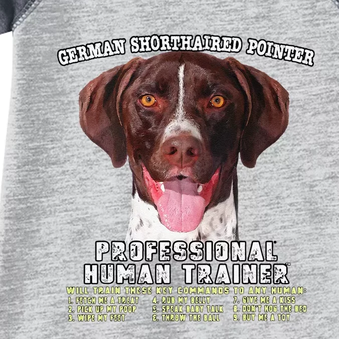 German Shorthaired Pointer Professional Human Trainer Cute Dog Infant Baby Jersey Bodysuit