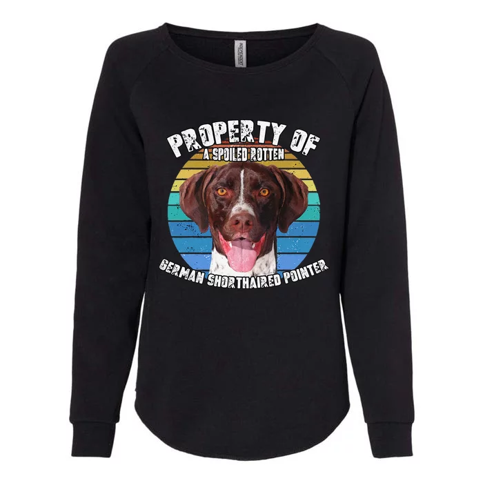 German Shorthaired Pointer Property Of Retro Cute Dog Womens California Wash Sweatshirt