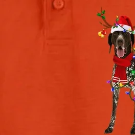 German Shorthaired Pointer Dog Tree Christmas Lights Pajama Dry Zone Grid Performance Polo