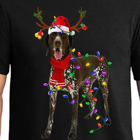 German Shorthaired Pointer Dog Tree Christmas Lights Pajama Pajama Set