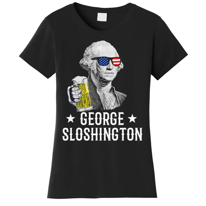 George Sloshington President George Washington Drinking Beer Women's T-Shirt