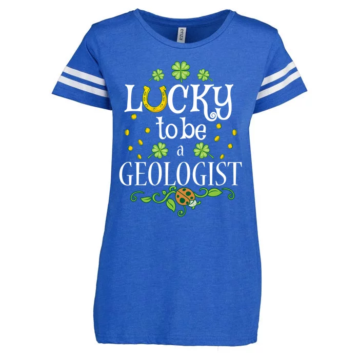 Geologist St Patrick's Day Lucky To Be A Geologist Meaningful Gift Enza Ladies Jersey Football T-Shirt