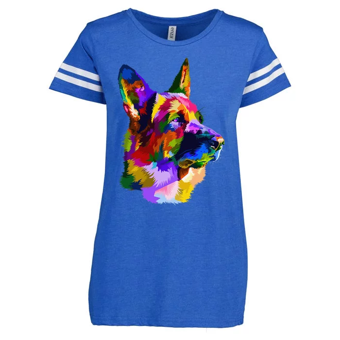 German Shepherd Pop Art Portrait for Dog Owners Enza Ladies Jersey Football T-Shirt