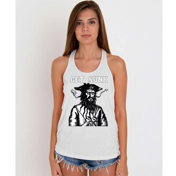 Get Sunk Pirate Sea Thieves Of Oceans Women's Knotted Racerback Tank