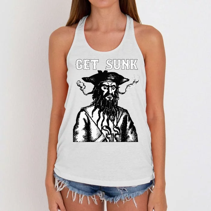 Get Sunk Pirate Sea Thieves Of Oceans Women's Knotted Racerback Tank