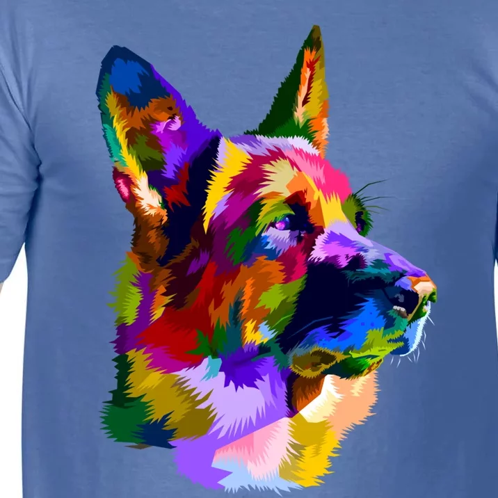 Ger Shepherd Pop Art Portrait For Dog Owners Funny Gift Comfort Colors T-Shirt