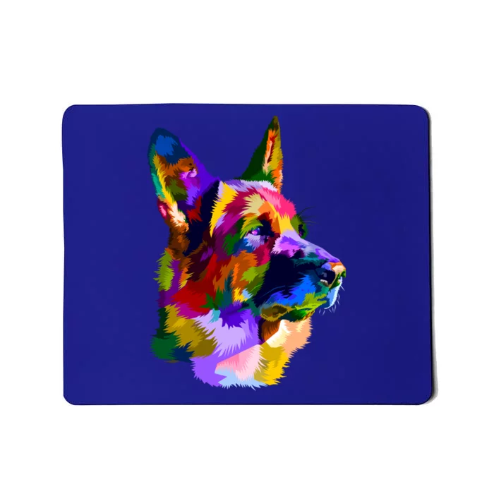 Ger Shepherd Pop Art Portrait For Dog Owners Funny Gift Mousepad