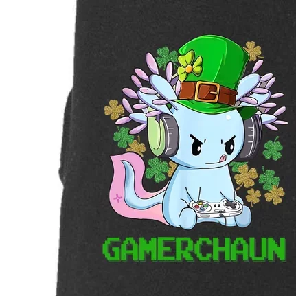 Gamerchaun St Patrick's Day Axolotl Video Game Controllers Doggie 3-End Fleece Hoodie