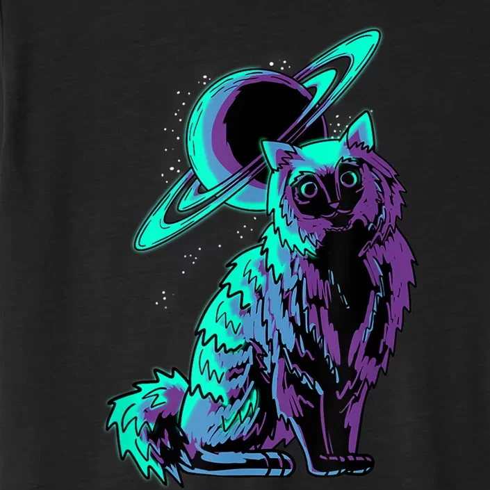 Galaxy Saturn Planet Ragdoll Cool Cat Feline Cat Lover Gift ChromaSoft Performance T-Shirt