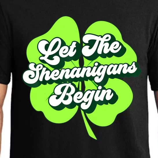 Groovy St Patricks Day Let The Shenanigans Begin Womens Pajama Set