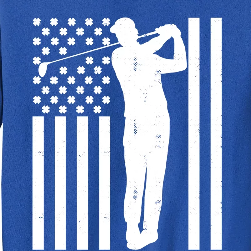 Golf St Patricks Day Design Golfer American Flag Golf Player Gift Tall Sweatshirt