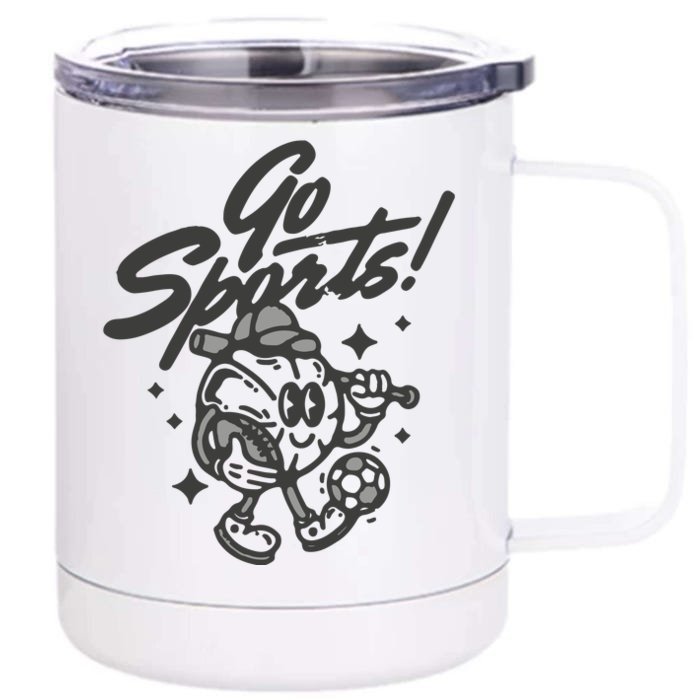 Go Sports Retro Football Game Day Front & Back 12oz Stainless Steel Tumbler Cup