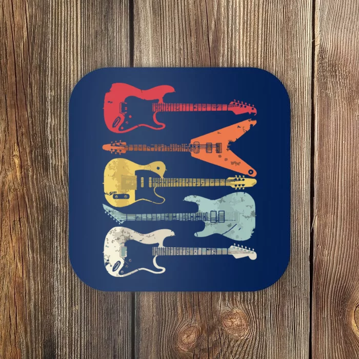 Guitar Shirts Retro Style Gift For Guitarist Coaster