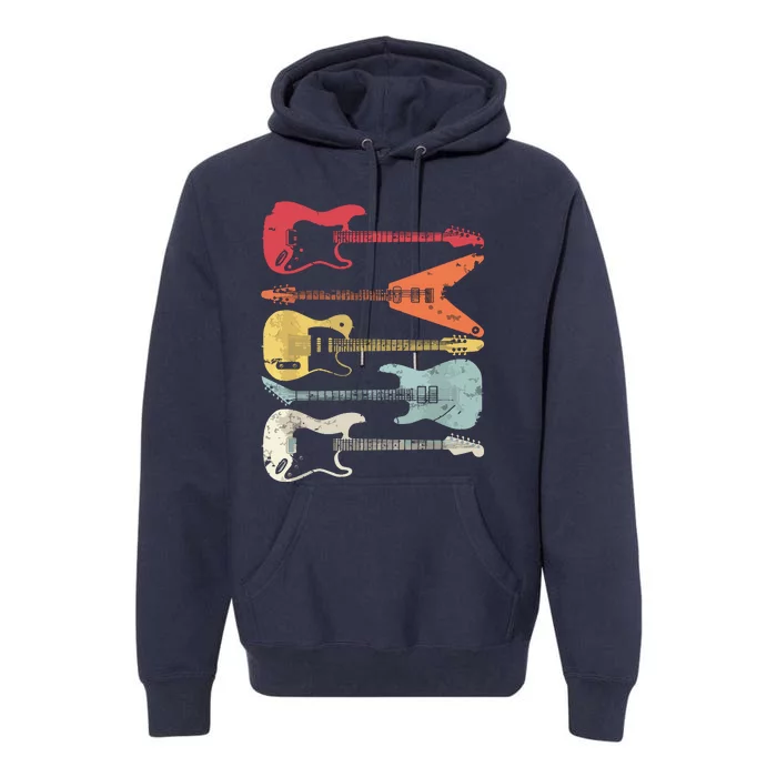 Guitar Shirts Retro Style Gift For Guitarist Premium Hoodie