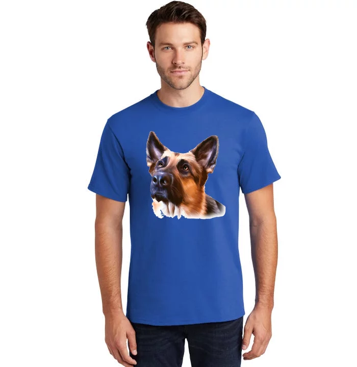 Ger Shepherd Realistic And Colorful Toon Art Shepherd Cool Gift Tall T-Shirt