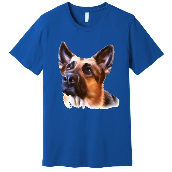 Ger Shepherd Realistic And Colorful Toon Art Shepherd Cool Gift Premium T-Shirt