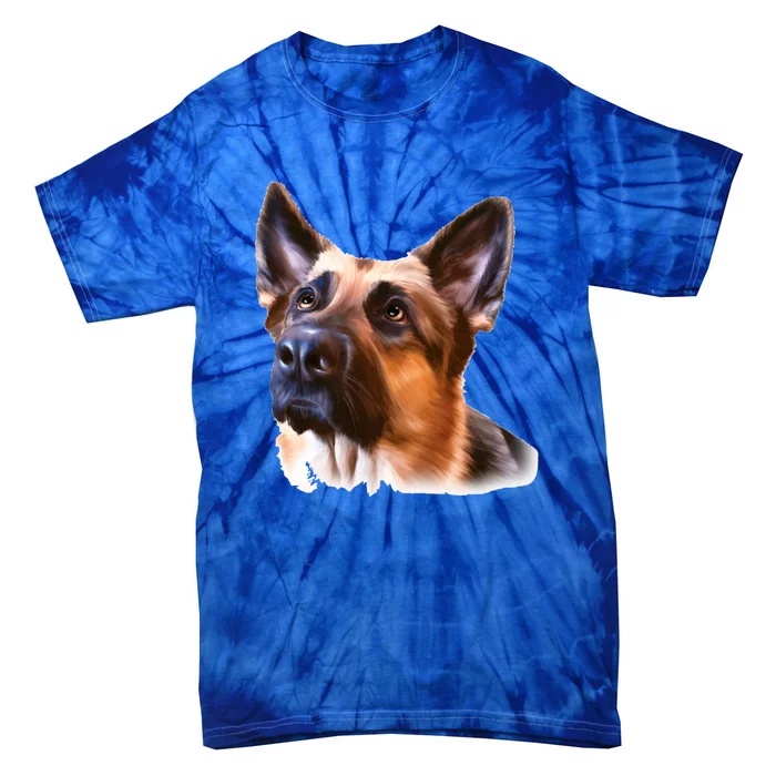 Ger Shepherd Realistic And Colorful Toon Art Shepherd Cool Gift Tie-Dye T-Shirt