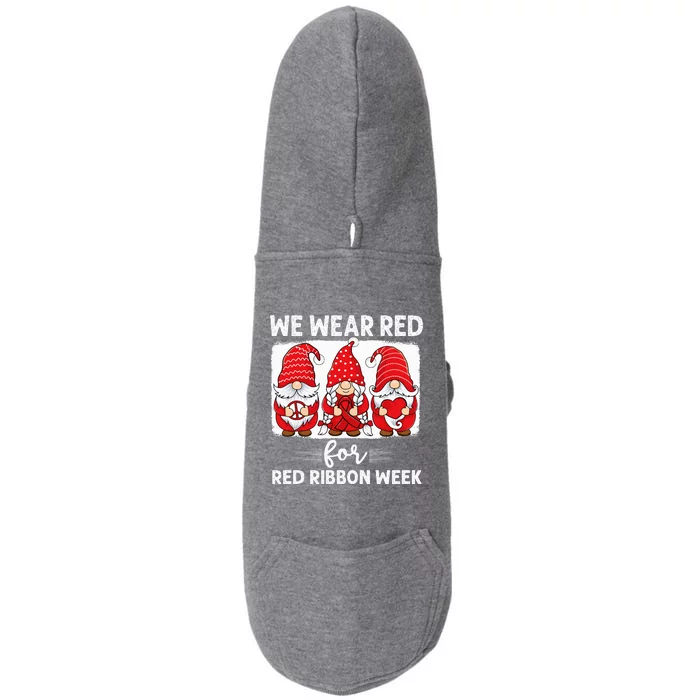 Gnomes support red Peace hope love Anti drug Red Ribbon Week Doggie 3-End Fleece Hoodie