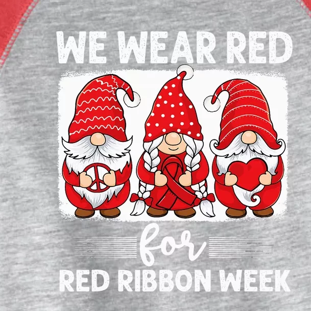 Gnomes support red Peace hope love Anti drug Red Ribbon Week Toddler Fine Jersey T-Shirt