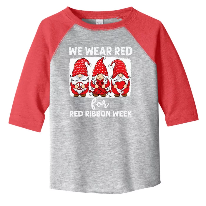 Gnomes support red Peace hope love Anti drug Red Ribbon Week Toddler Fine Jersey T-Shirt