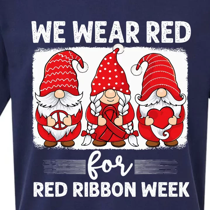 Gnomes support red Peace hope love Anti drug Red Ribbon Week Sueded Cloud Jersey T-Shirt