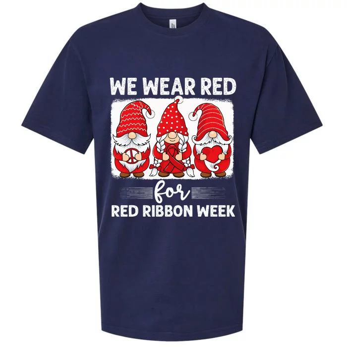 Gnomes support red Peace hope love Anti drug Red Ribbon Week Sueded Cloud Jersey T-Shirt