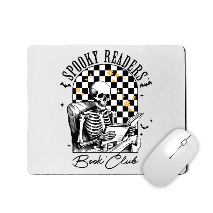 Groovy Spooky Readers Book Club Skeleton Book Lovers Bookish Mousepad