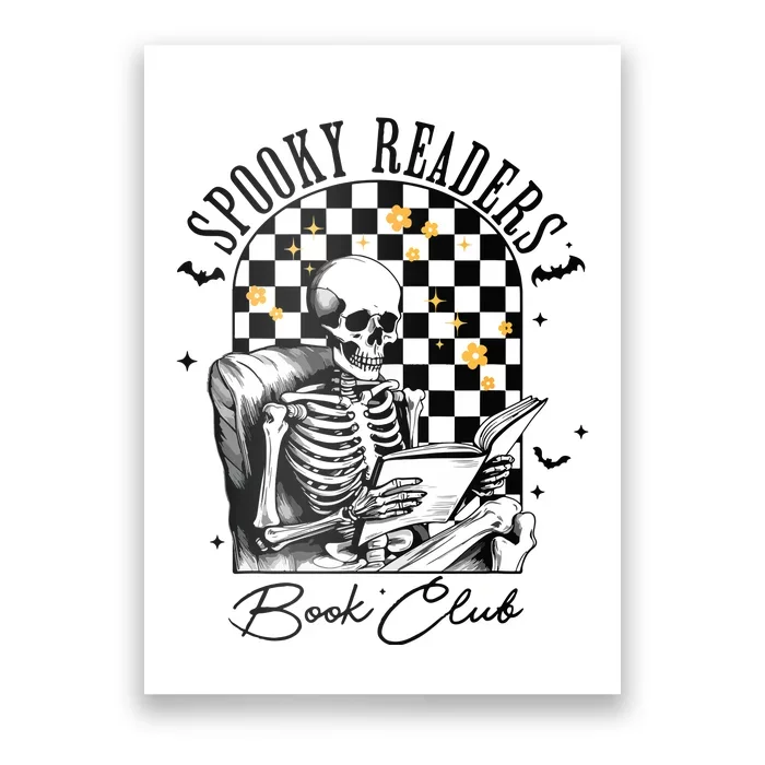 Groovy Spooky Readers Book Club Skeleton Book Lovers Bookish Poster