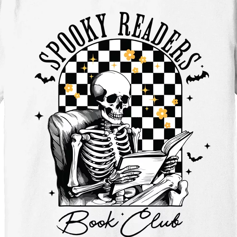 Groovy Spooky Readers Book Club Skeleton Book Lovers Bookish Premium T-Shirt