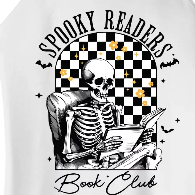 Groovy Spooky Readers Book Club Skeleton Book Lovers Bookish Women’s Perfect Tri Rocker Tank