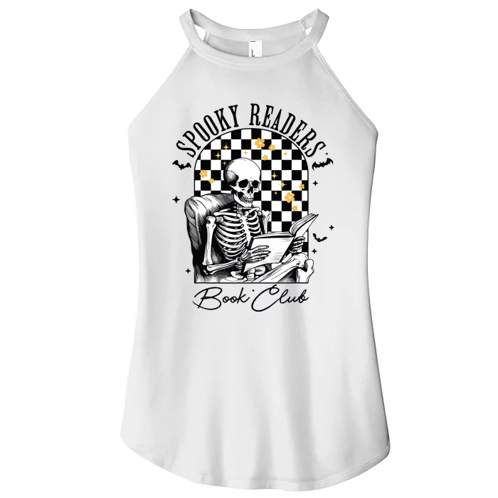 Groovy Spooky Readers Book Club Skeleton Book Lovers Bookish Women’s Perfect Tri Rocker Tank