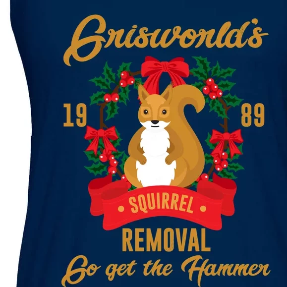 Griswold's Squirrel Removal Funny National Lampoon's Christmas Vacation Retro Gr Ladies Essential Flowy Tank