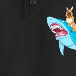 German Shepherd Riding Shark Dry Zone Grid Performance Polo