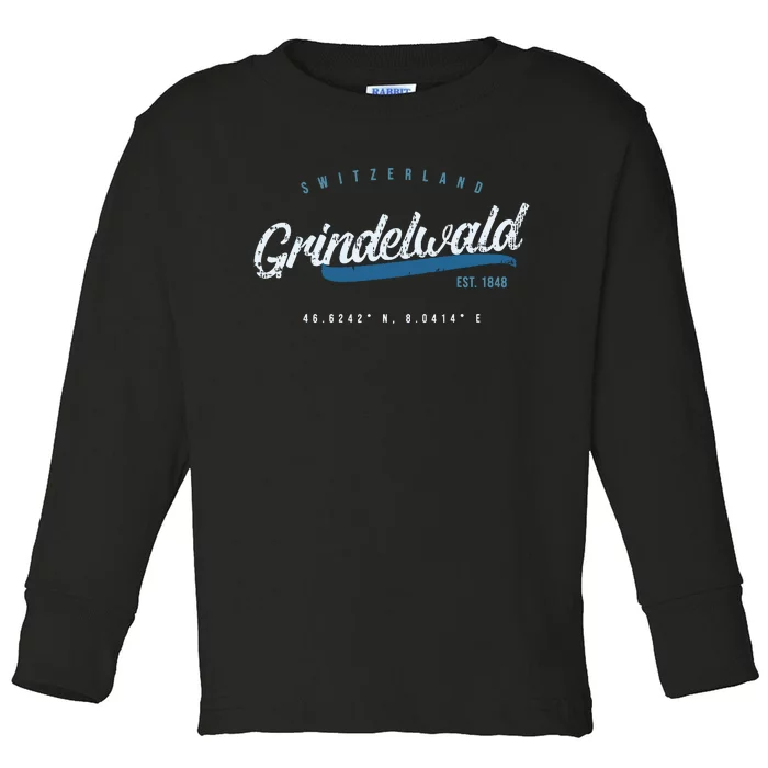 Grindelwald Switzerland Retro T Toddler Long Sleeve Shirt