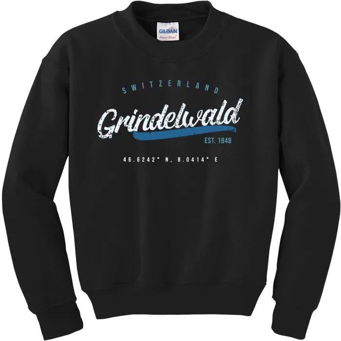 Grindelwald Switzerland Retro T Kids Sweatshirt