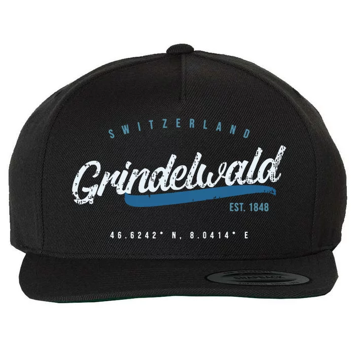 Grindelwald Switzerland Retro T Wool Snapback Cap